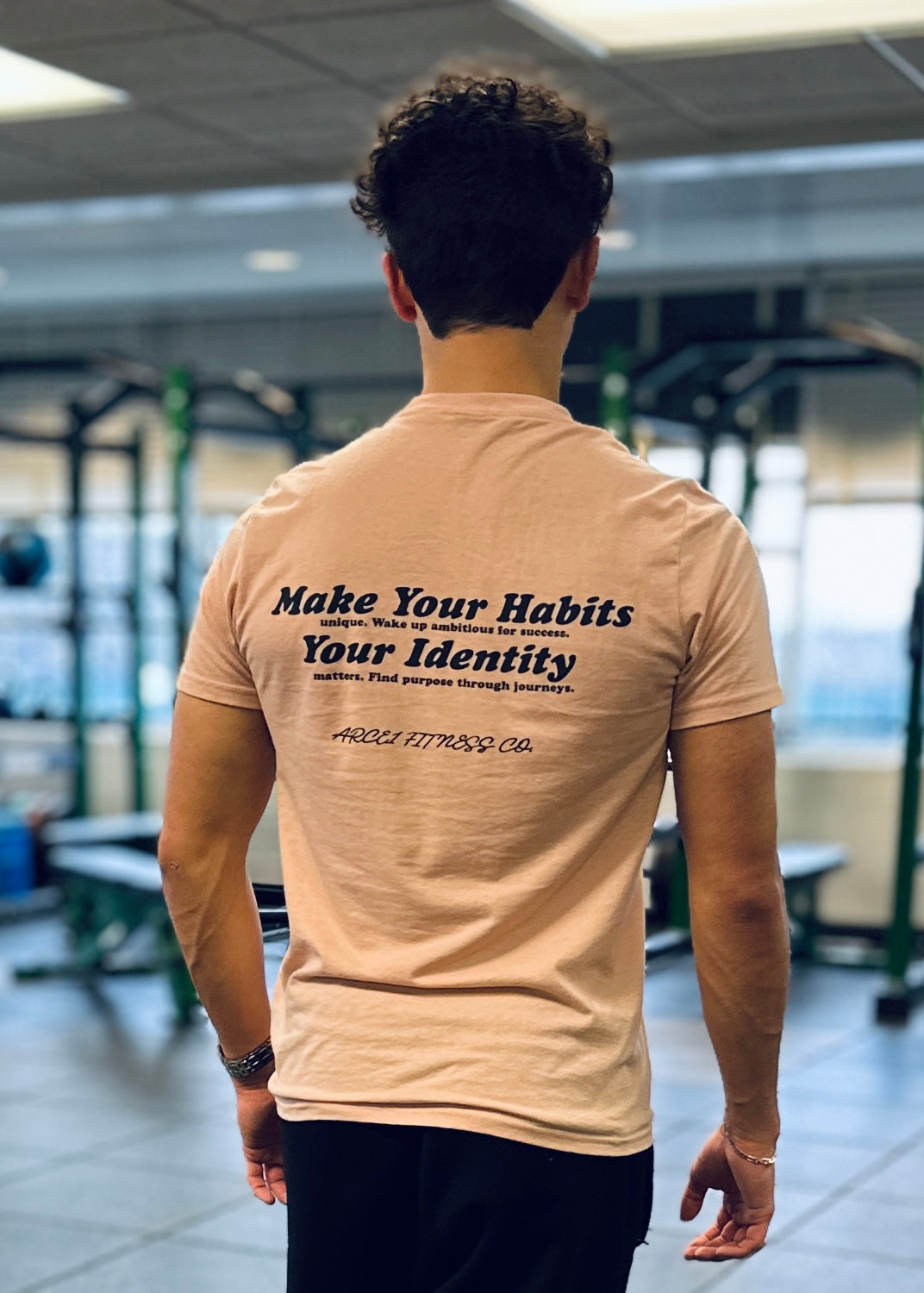 Make Your Habits Your Identity Athleisure Tee - Peach