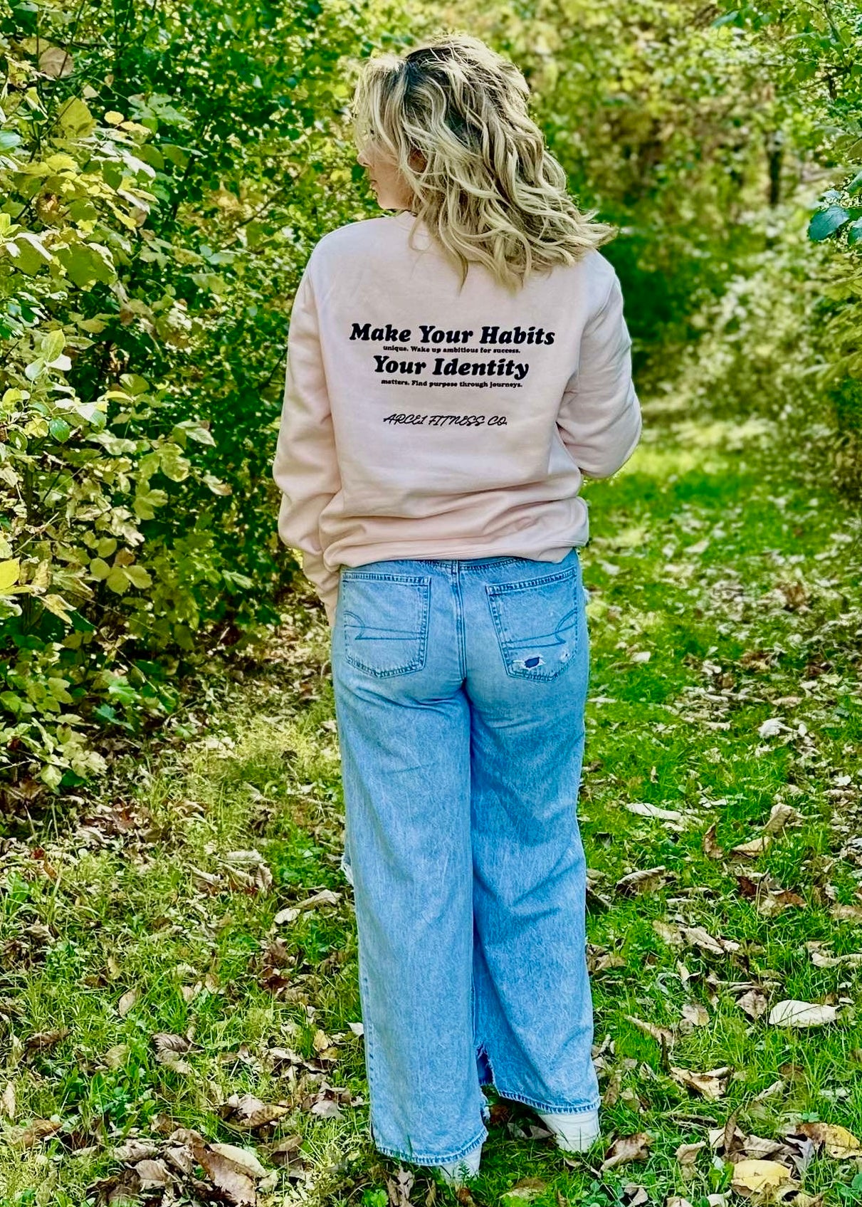 Make Your Habits Your Identity Crew Neck - Pink