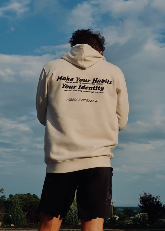 Make Your Habits Your Identity Premium Hoodie - Cream