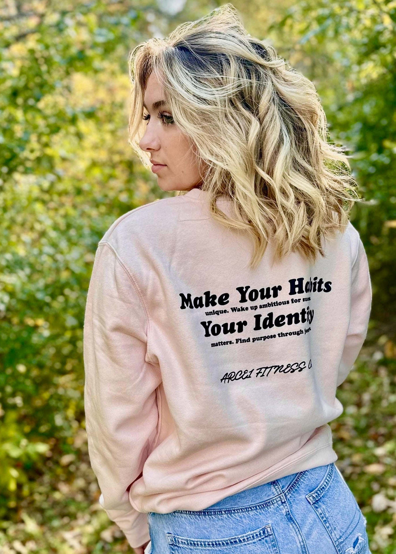 Make Your Habits Your Identity Crew Neck - Pink