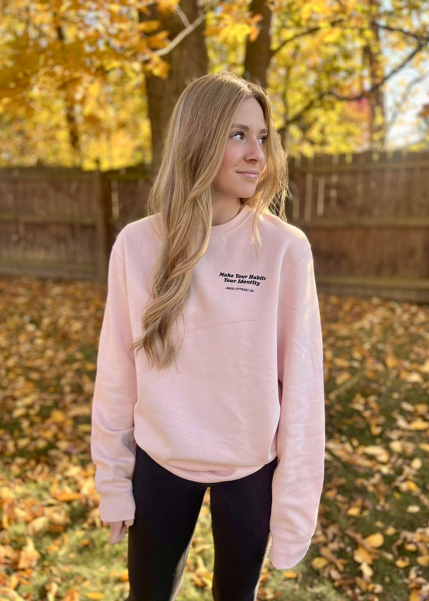 Make Your Habits Your Identity Crew Neck - Pink