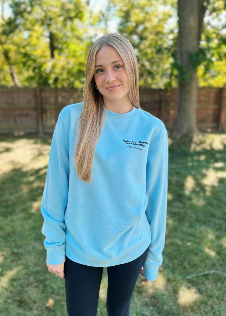 Make Your Habits Your Identity Crew Neck - Baby Blue